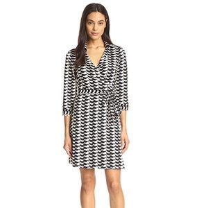 JB by Julie Brown Black and White Milo Wrap Dress